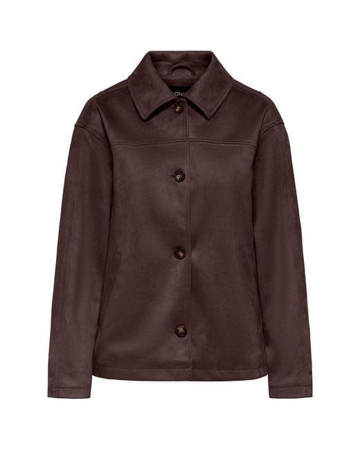 ONLY Brown Carolina Faux Suede Jacket