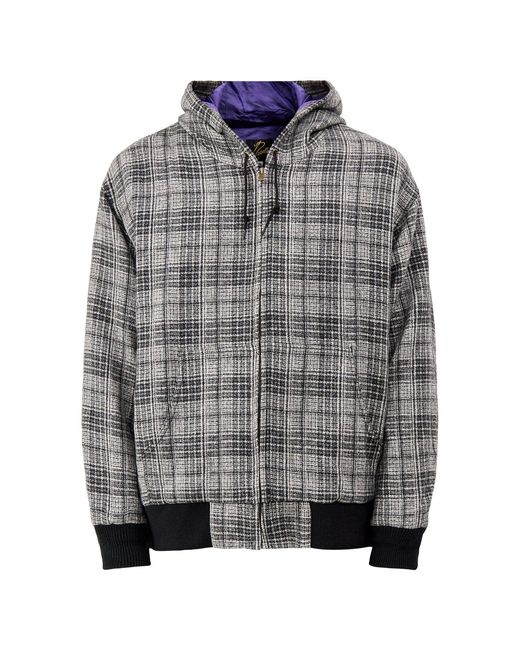 Needles Gray Zipped Hooded Jacket Multi for men