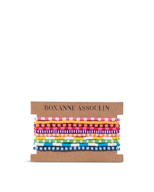 Roxanne Assoulin White Women's Technicolor Stripe Bracelet Bunch