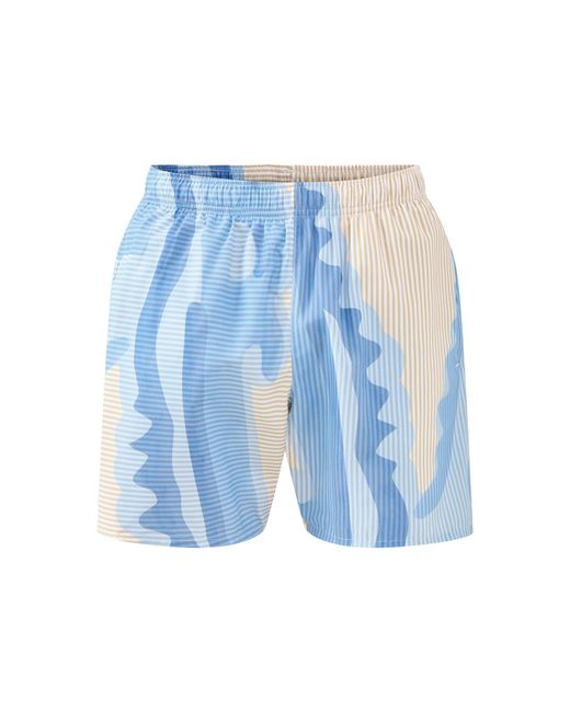 Lacoste Blue All Over Croc Stripe Swim Shorts Print for men