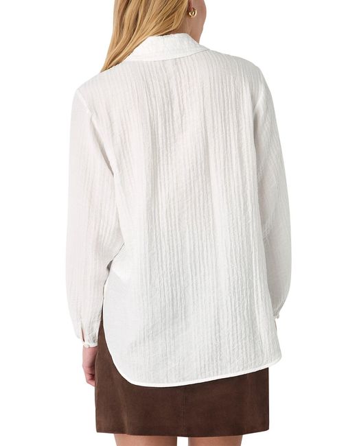 Whistles White Textured Relaxed Shirt