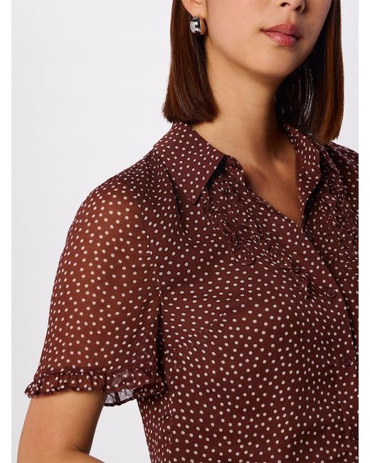 Whistles Red Polka Dot Sheer Sleeve Blouse