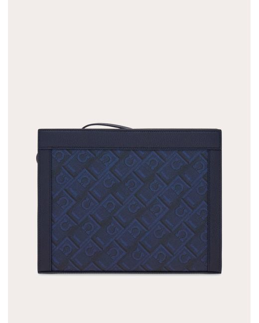 Uomo Pouch Monogram di Ferragamo in Blue da Uomo
