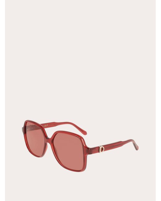 Ferragamo Pink Square Frame Sunglasses
