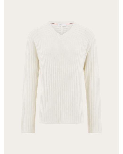 Ferragamo White Lightweight Sweater for men