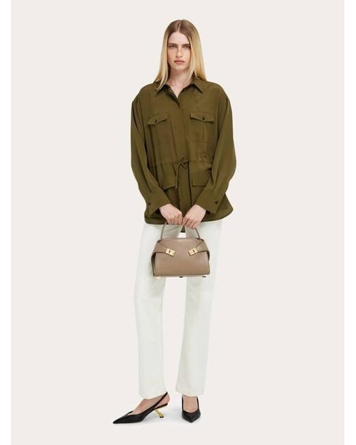 Ferragamo Natural Hug Soft Bicolor Handbag (Xs)