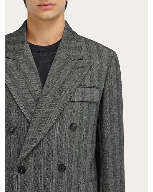 Uomo Blazer Doppio Petto di Ferragamo in Gray da Uomo