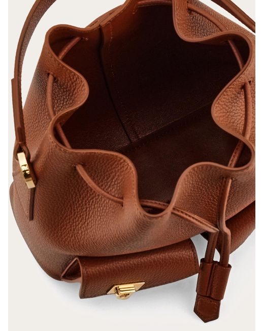 Ferragamo Brown Multipocket Bucket Bag