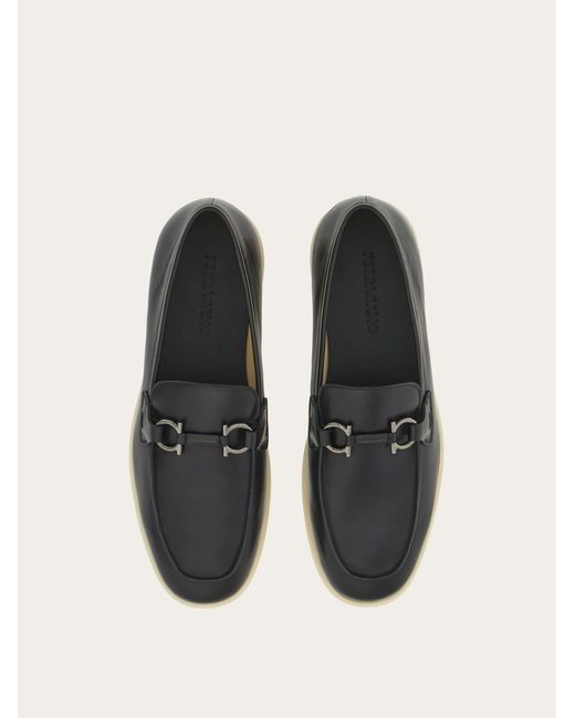 Ferragamo White Casual Loafer With Gancini Ornament for men
