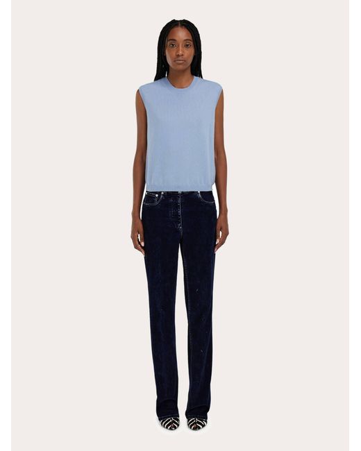 Mujer Pantalones 5 Bolsillos Azul Ferragamo de color Blue