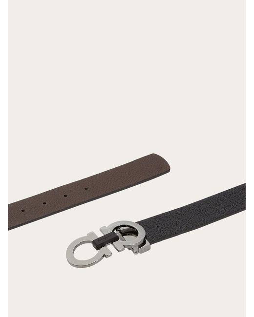 Ferragamo White Reversible And Adjustable Gancini Belt for men