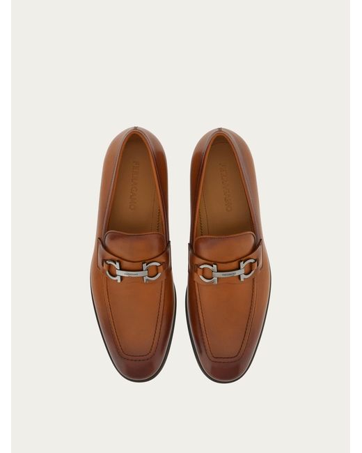 Ferragamo Brown Moccasin With Gancini Ornament Loafer for men