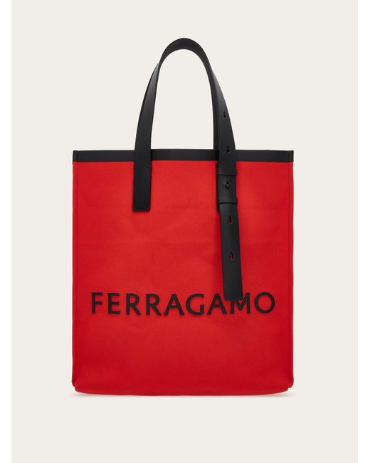 Ferragamo Red Tote Bag With Signature for men