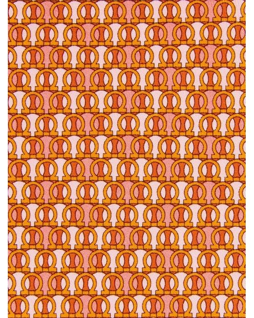 Hommes Cravate En Soie Imprimé Gancini Pois Ferragamo pour homme en coloris Orange