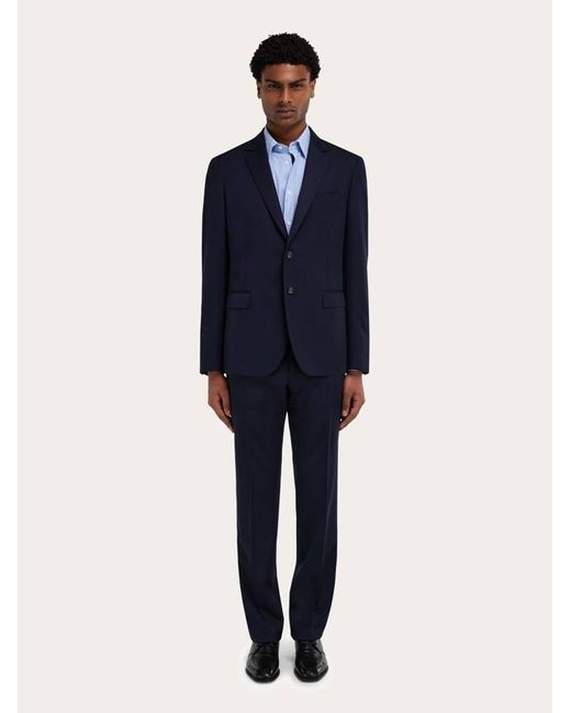 Ferragamo Blue Wool And Cashmere Faille Suit for men