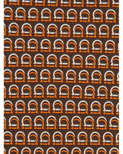 Ferragamo Multicolor Interwoven Gancini Print Silk Tie for men