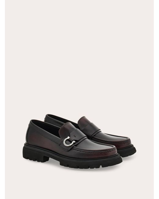 Ferragamo White Loafer With Gancini Detail for men