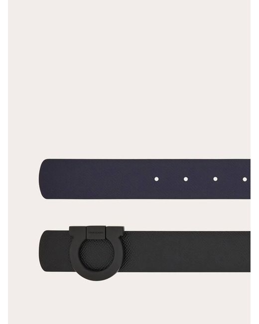 Ferragamo White Fixed Reversible Belt for men