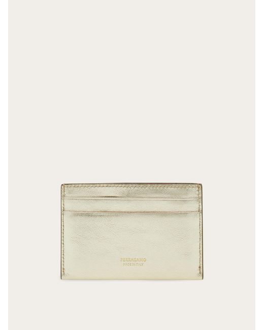 Ferragamo Natural Gancini Credit Card Holder