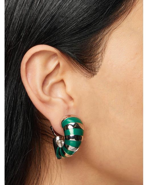 Ferragamo Green Two Tone Earrings