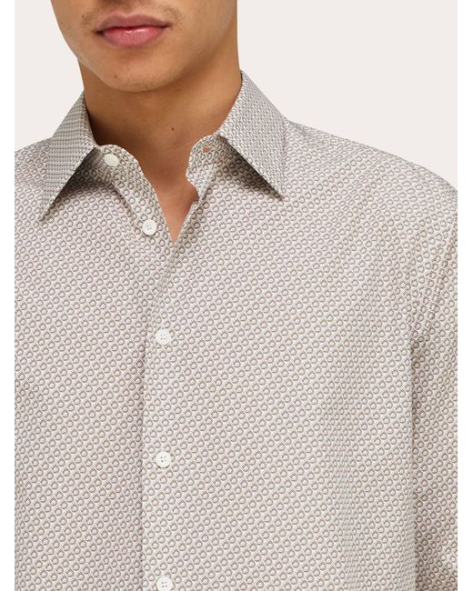 Ferragamo White Micro-Patterned Shirt for men
