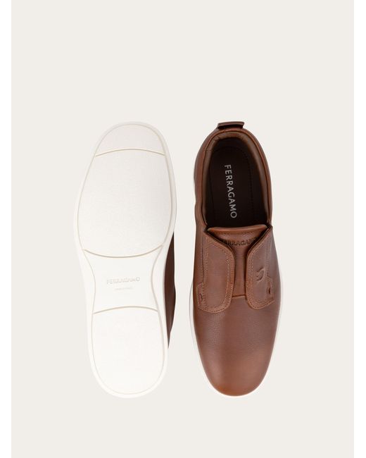 Ferragamo Brown Derby Slip-On .5 for men