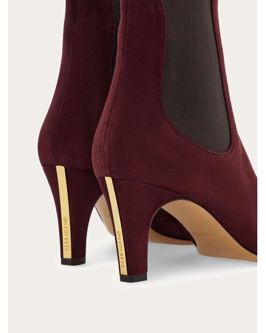 Ferragamo Brown Mid Heel Chelsea Boot