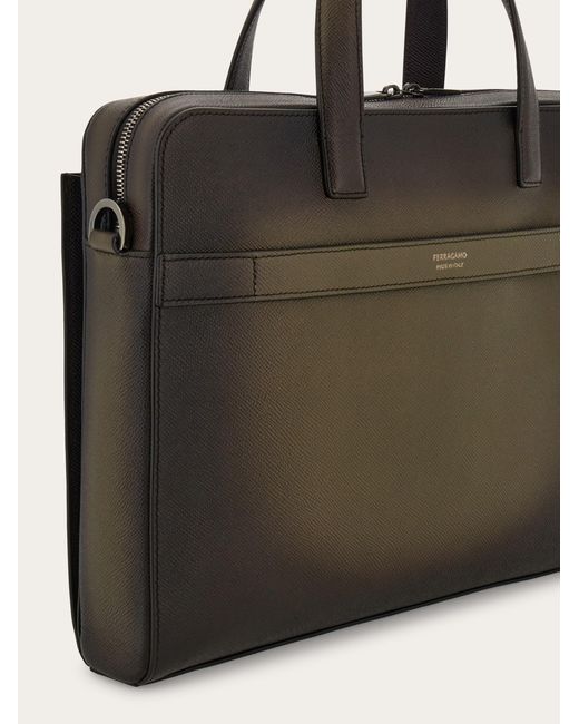 Ferragamo Black Gancini Briefcase for men