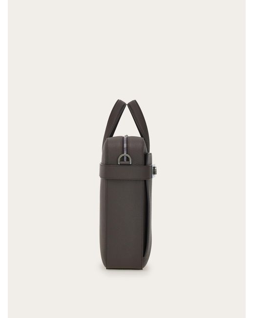 Ferragamo Black Briefcase With Hug Buckle (M) for men