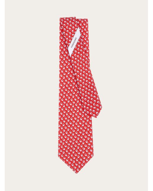 Ferragamo Red Love Print Silk Tie for men