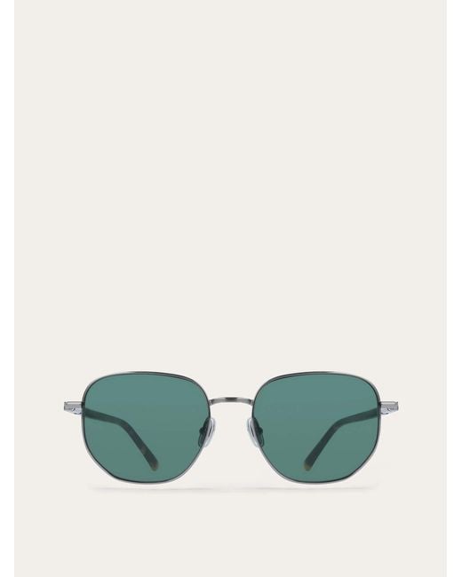 Ferragamo Green Rectangular Frame Sunglasses for men