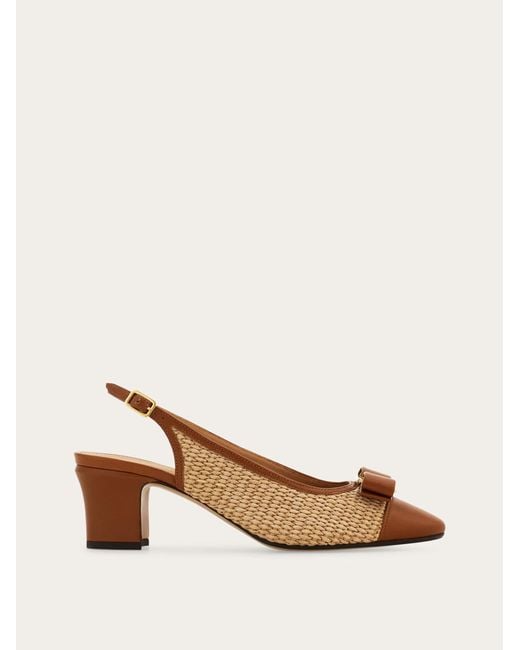 Ferragamo Natural Vara Bow Slingback