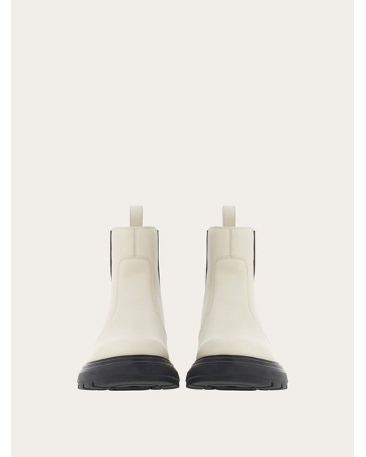 Chelsea boot with chunky sole Ferragamo en coloris White