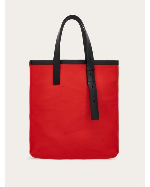 Ferragamo Red Tote Bag With Signature for men