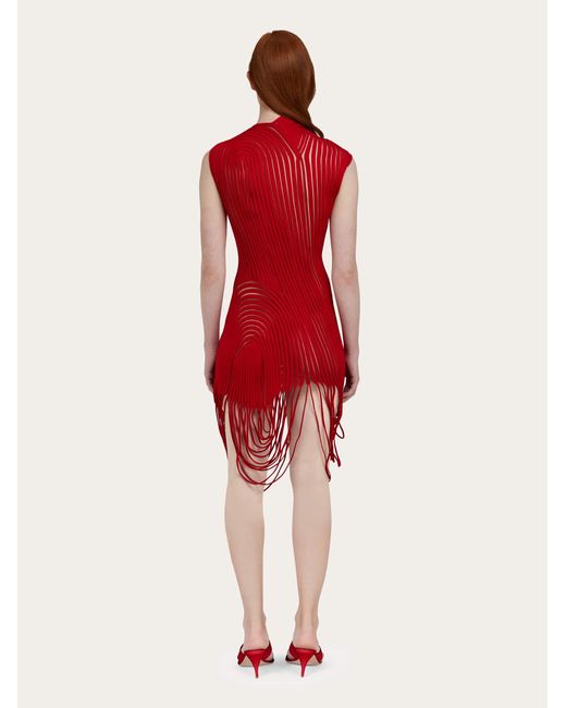 Ferragamo Red Asymmetric Dress
