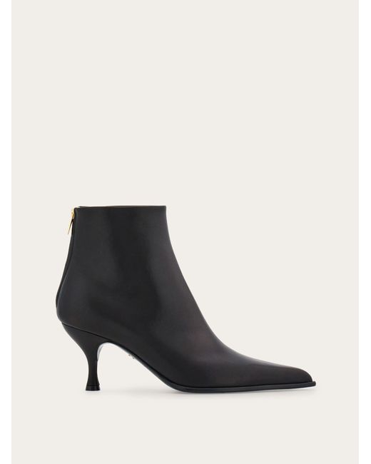 Ferragamo Black Pointed Ankle Boot