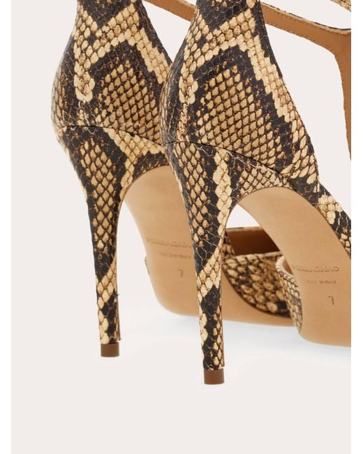Ferragamo White T-Strap Stiletto Pumps