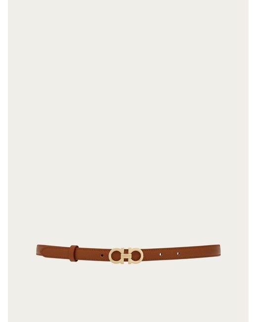 Ferragamo White Gancini Fixed Belt