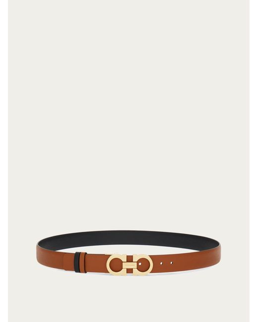 Ferragamo White Reversible And Adjustable Gancini Belt