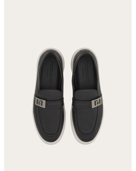 Hombre Sneakers Híbridas Hebilla Hug Negro Talla .5 Ferragamo de hombre de color White