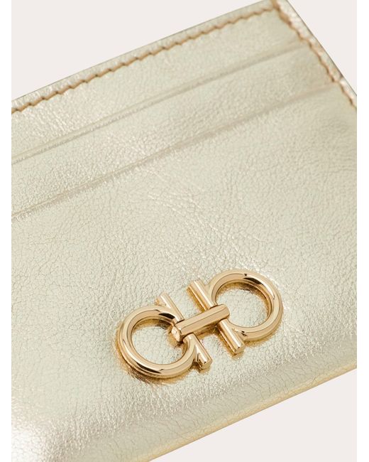 Ferragamo Natural Gancini Credit Card Holder