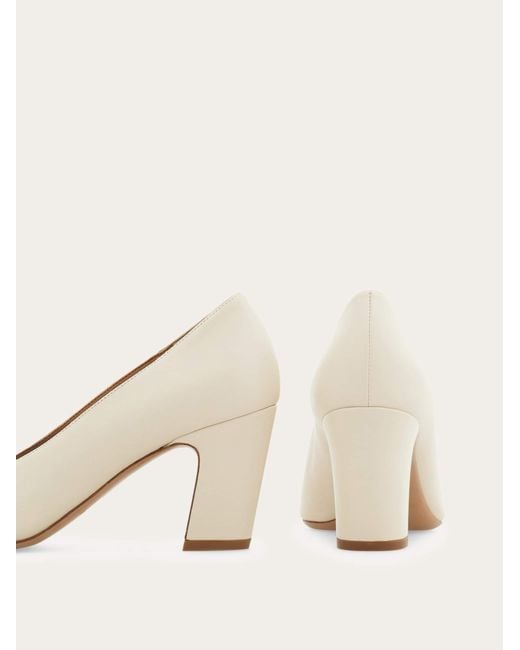 Ferragamo Natural Gancini Block Heel Pump .5