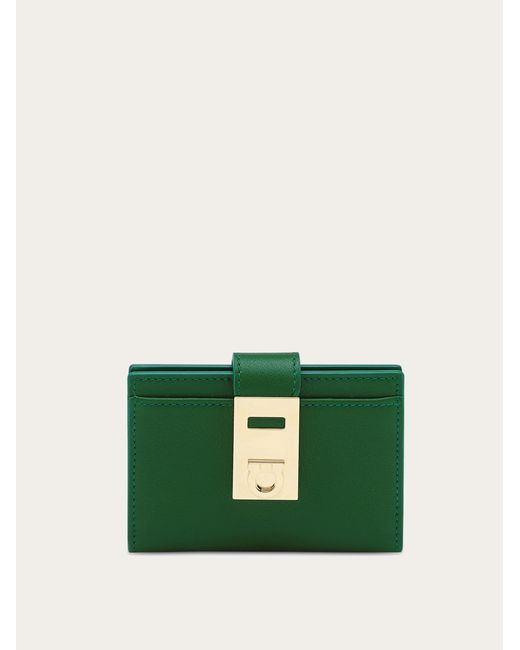 Ferragamo Green Hug Credit Card Holder