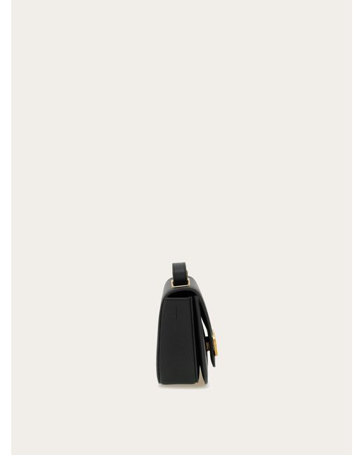 Ferragamo Black Double Gancini East-West Crossbody Bag