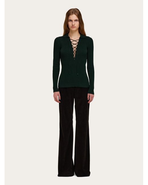 Donna Maglia Con String di Ferragamo in Black