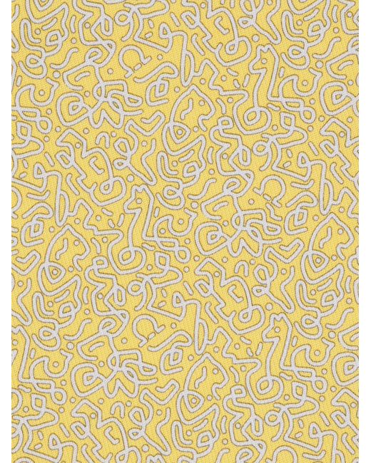Ferragamo Yellow Men Embroidered Print Silk Tie for men