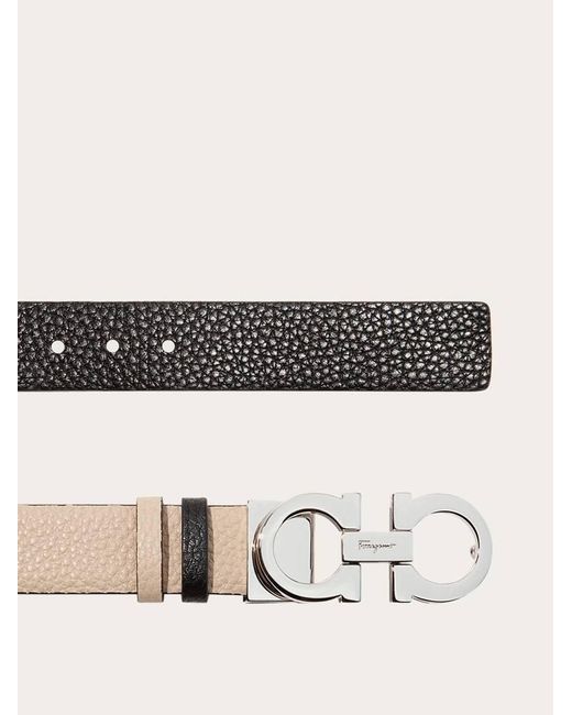 Ferragamo Natural Reversible And Adjustable Gancini Belt