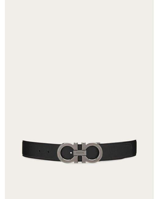 Ferragamo White Reversible And Adjustable Gancini Belt for men