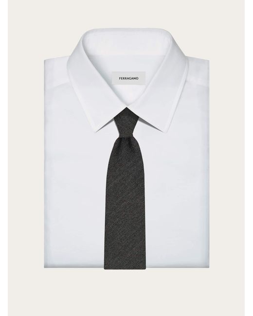 Ferragamo Black Gancini Jacquard Tie for men