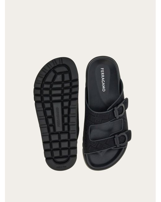 Ferragamo Black Double-Strap Sandal for men